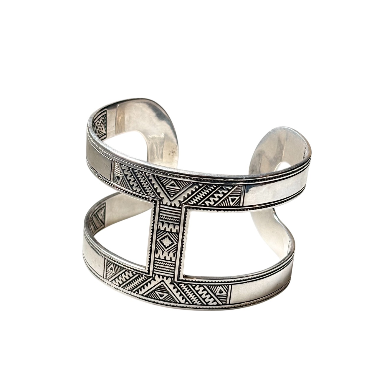 TOUAREG silver wide cuff bangle