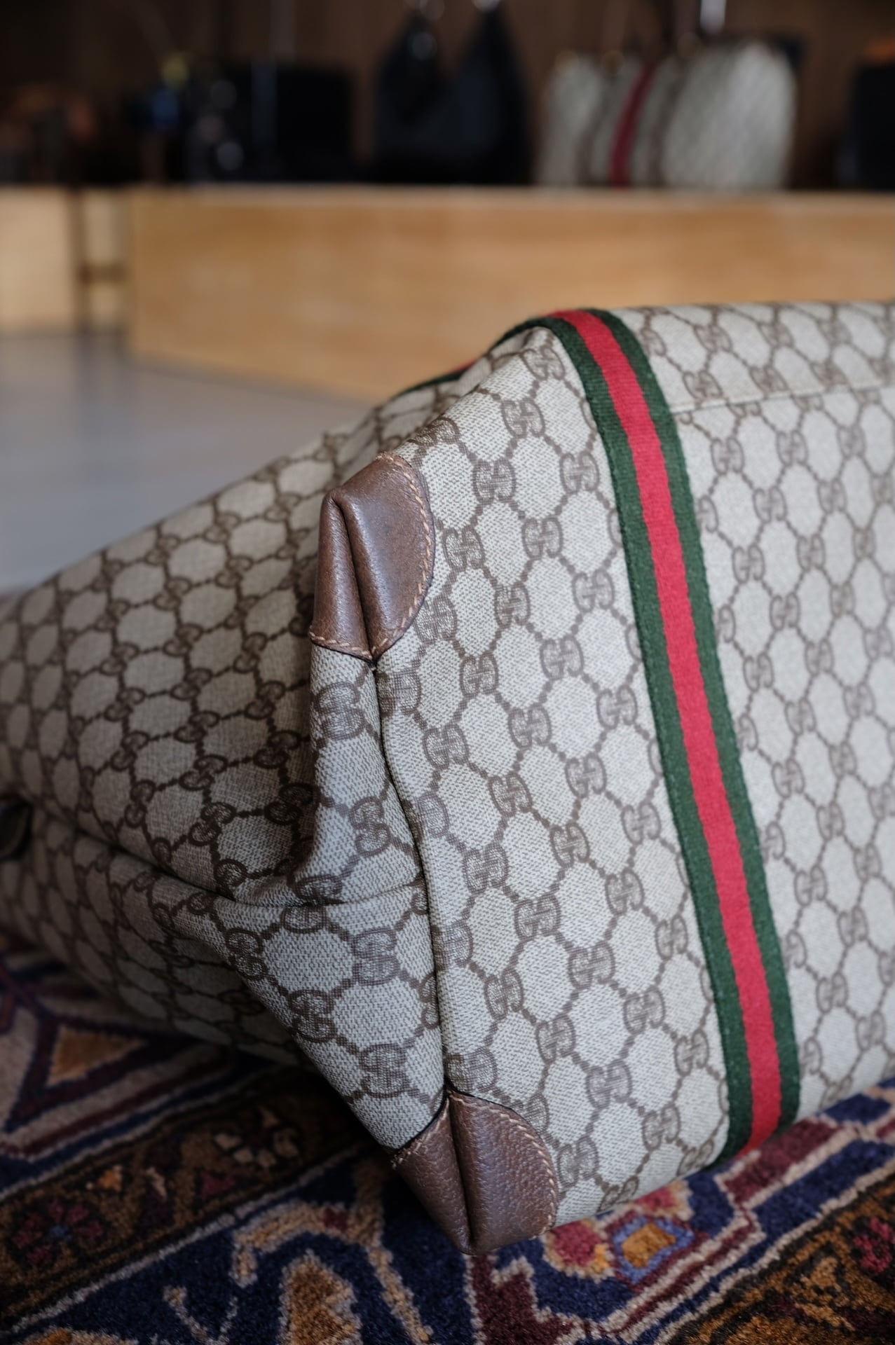 GUCCI / グッチ GGスプリーム シェリーライン ボストンバッグ