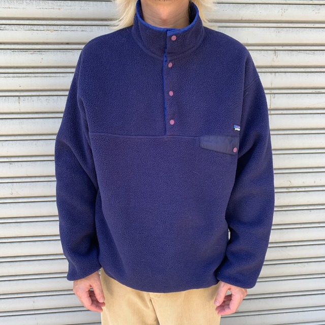 USA製　patagonia パタゴニア　シンチラスナップT フリース　ネイビー