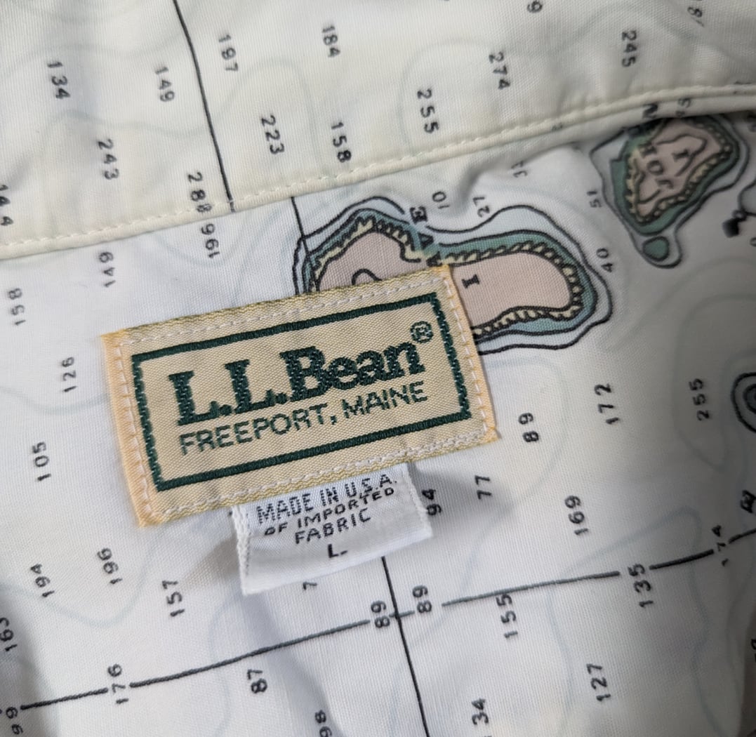 L.L.Bean 数少ない エルエルビーン シャツ 地図柄 マップ 80s USA製