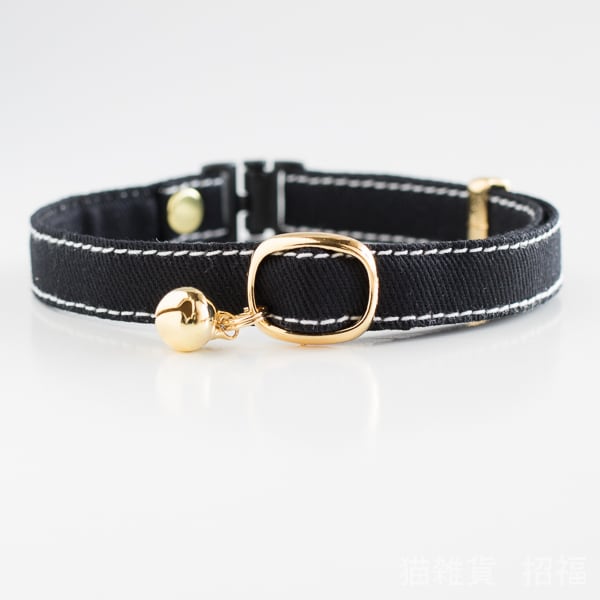 猫雑貨 招福 】 猫 首輪 セーフティバックル付 安全ベルト 鈴付 日本製