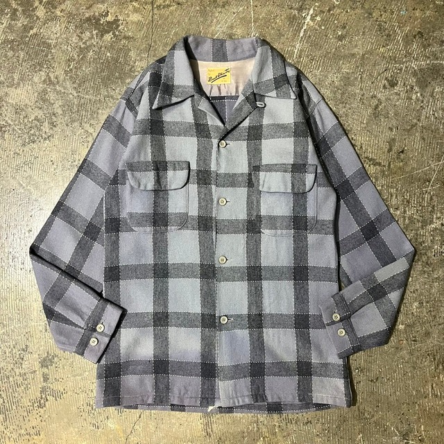 ~60s yorke Open Collar Flannel Shirt "Fake Layered type"
