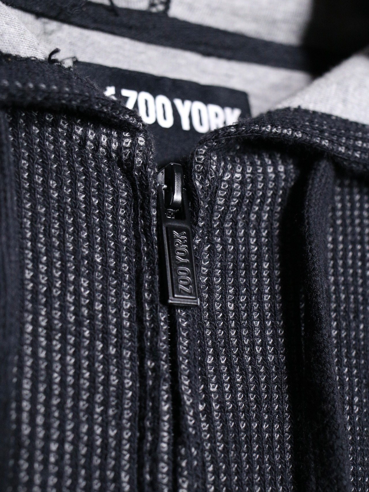 XXL 刺繍 logo wappen thermal zip-up hoodie - 9
