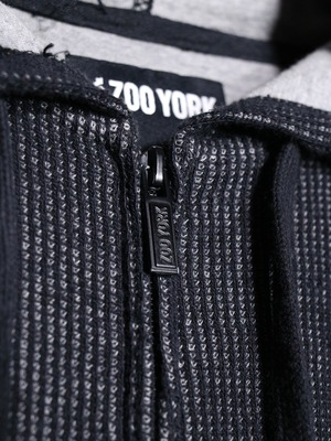 XXL 刺繍 logo wappen thermal zip-up hoodie
