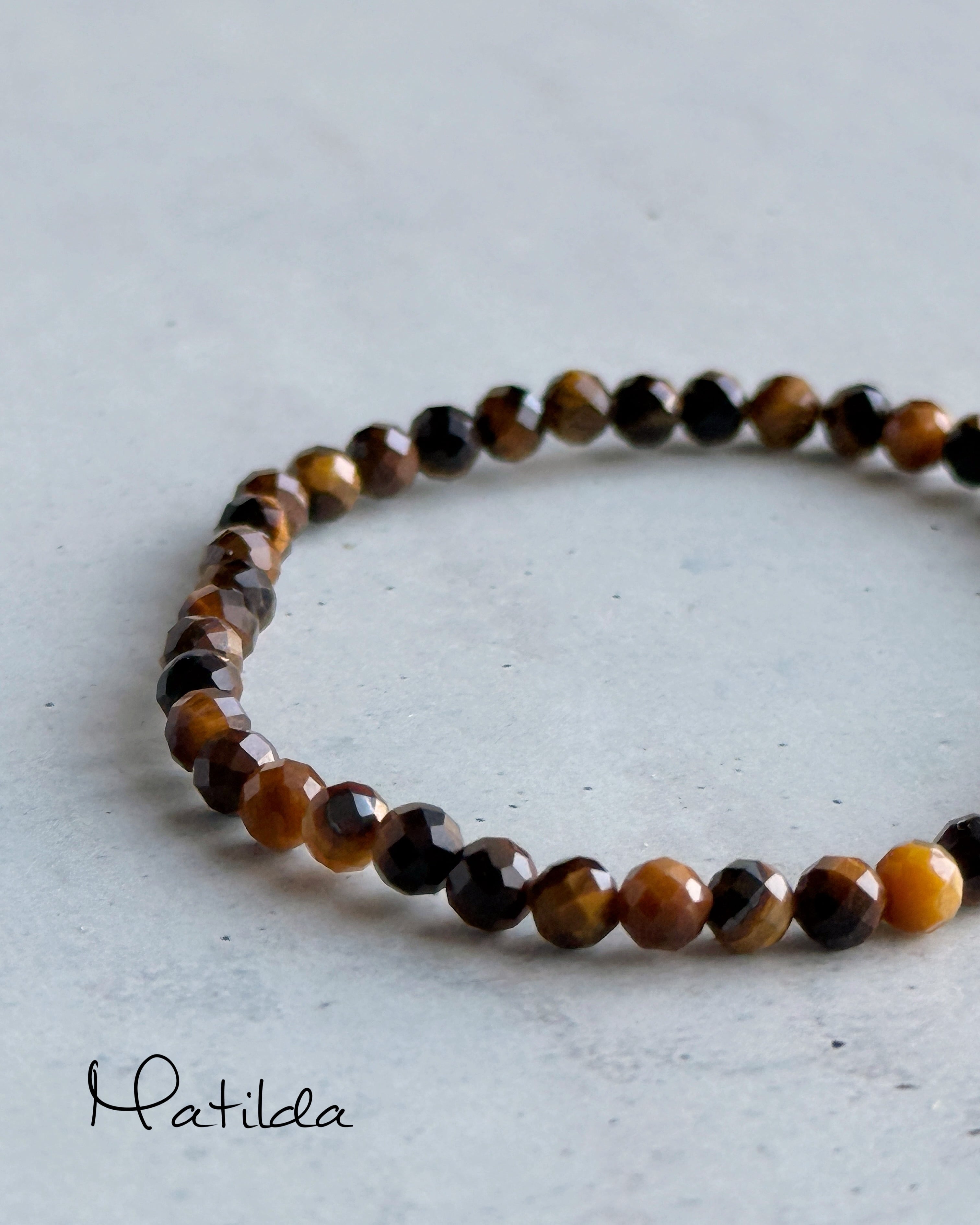 Tube & stone bracelet(タイガーアイ)