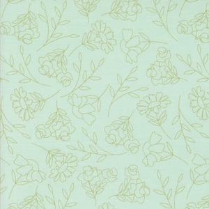 USAコットン Abloomアブルーム　スプリングスケッチ/ロビンエッグ 幅約55cm×45cmカット modaモダ AB11