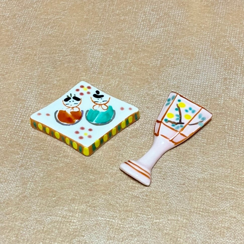 未使用保管品✨京焼 清水焼 お雛様 箸置き 単品✨菱型 雛祭り 桃の節句 箸置 未使用保管品✨京焼 清水焼 お雛様 箸置き 単品✨菱型 雛祭り