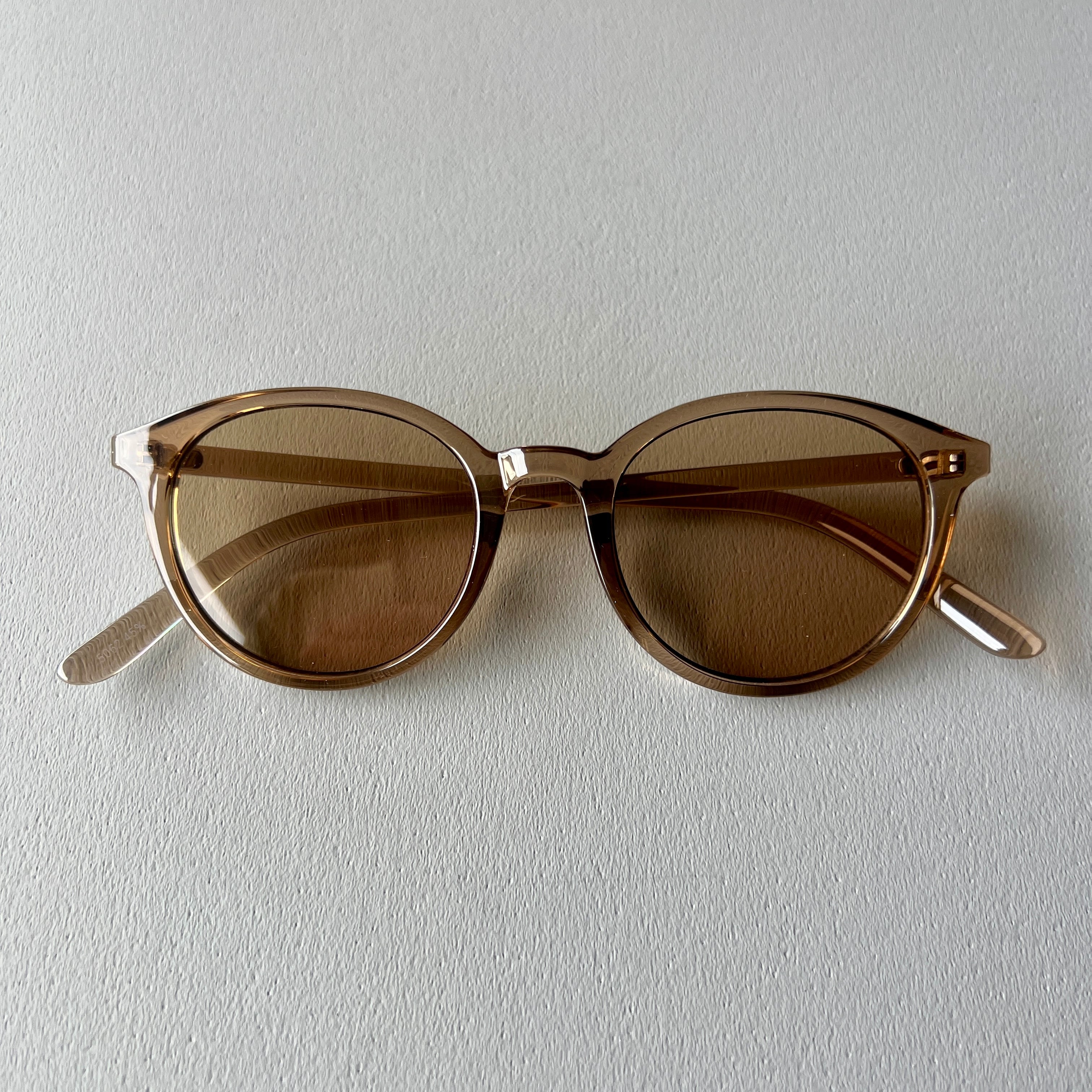 THE DAY SELECT | CLEAR BOSTON SUNGLASSES | BROWN × CHAMPAGNE
