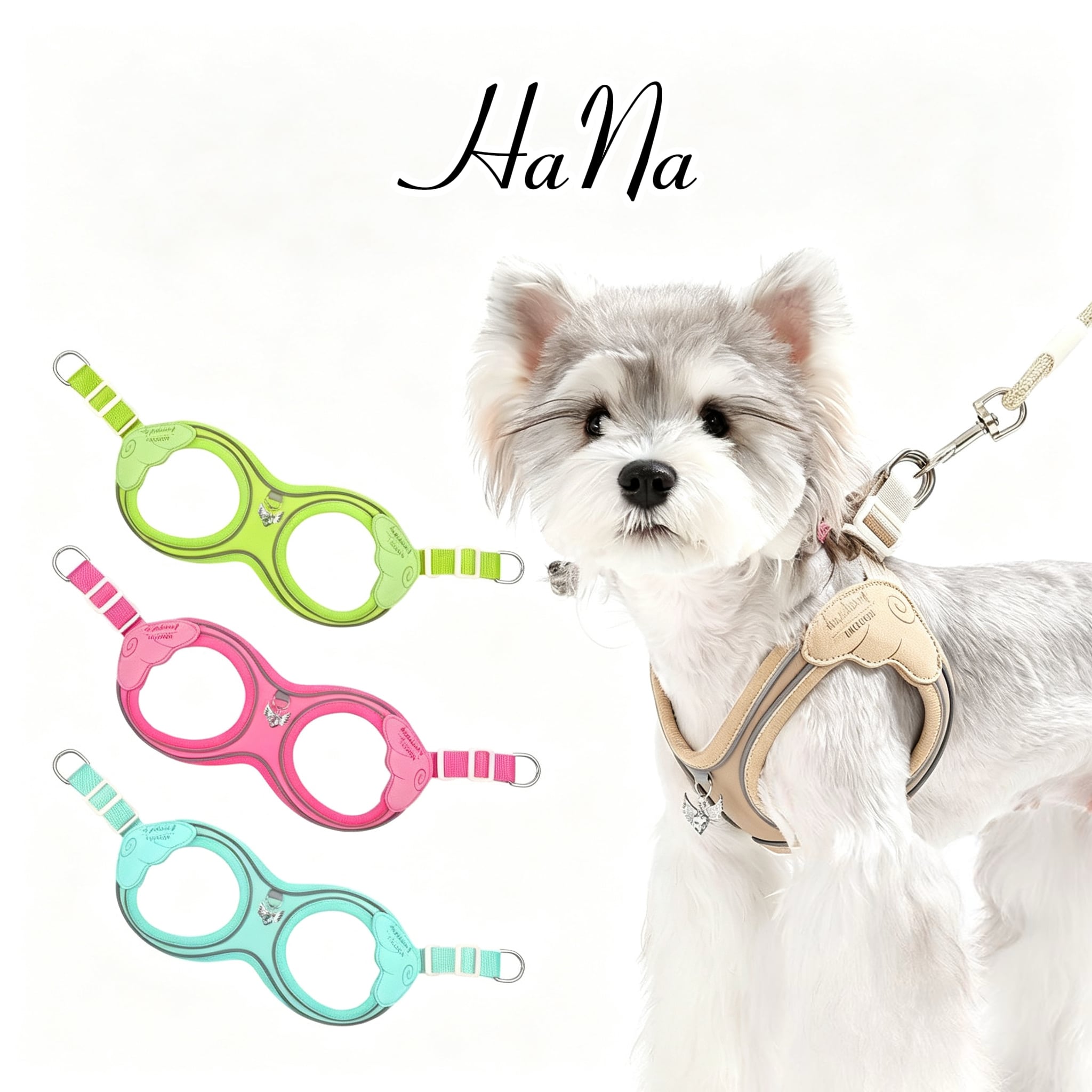Hana、夏浴衣風(水色)わんちゃん猫ちゃん用襟つき首輪 ペット用ウェア | HaNa
