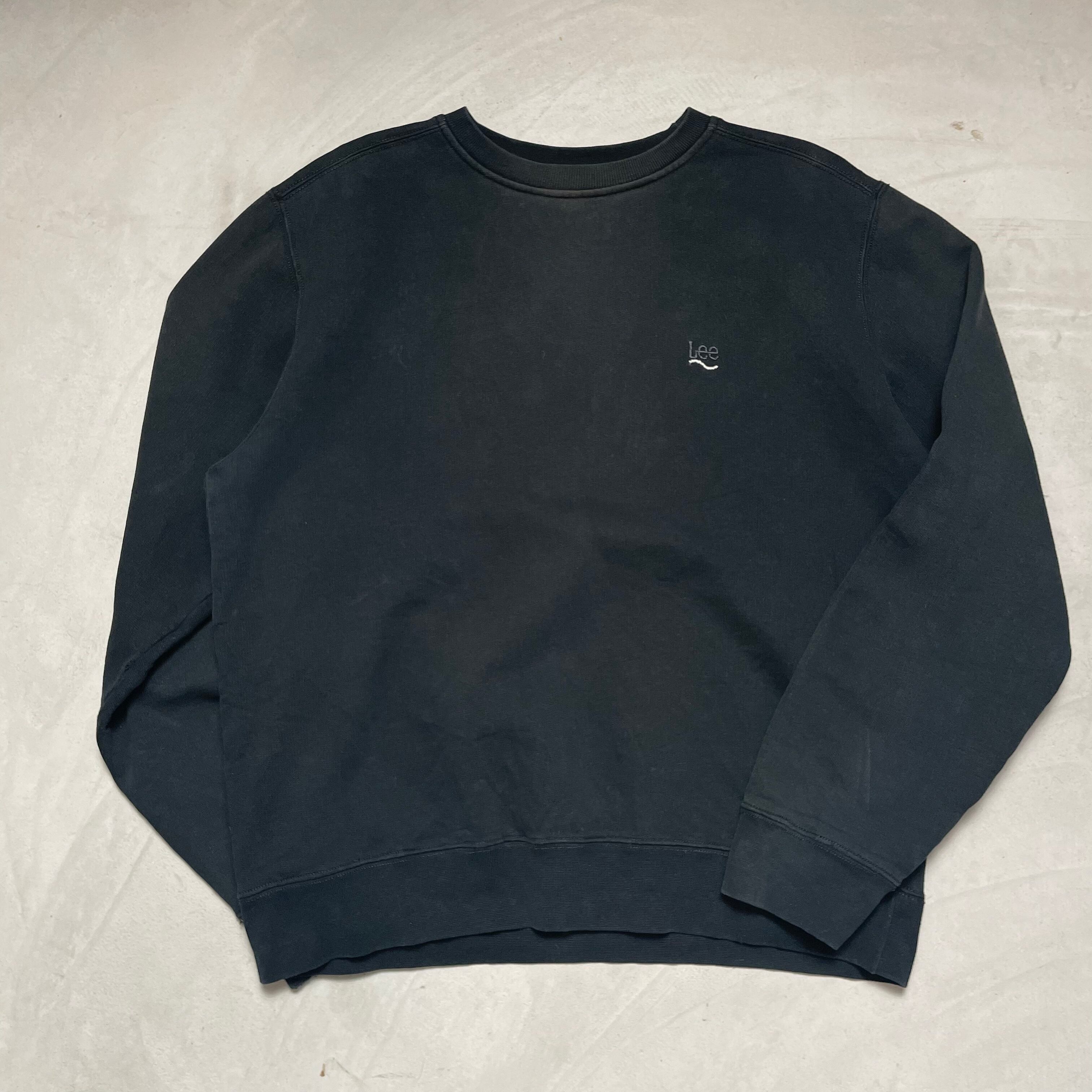 Lee リー ワンポイント スウェットシャツ メンズM 古着トレーナー ヴィンテージ ビンテージ ブラック 黒色【スウェット】