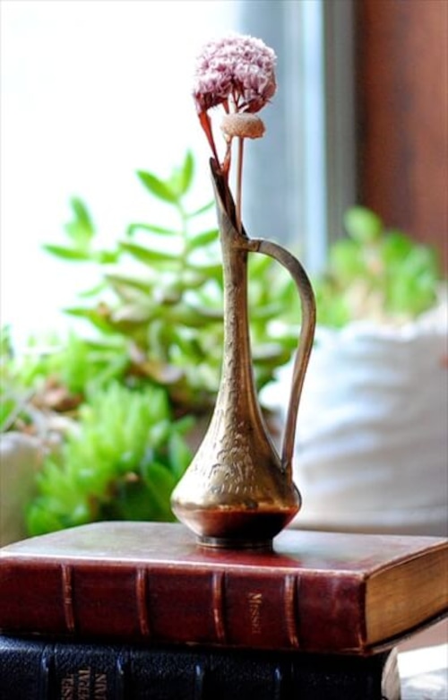 フランスのブロカントから 真鍮の一輪挿し ブラス インテリア 花瓶 花器 ヴィンテージ アンティーク ig2573