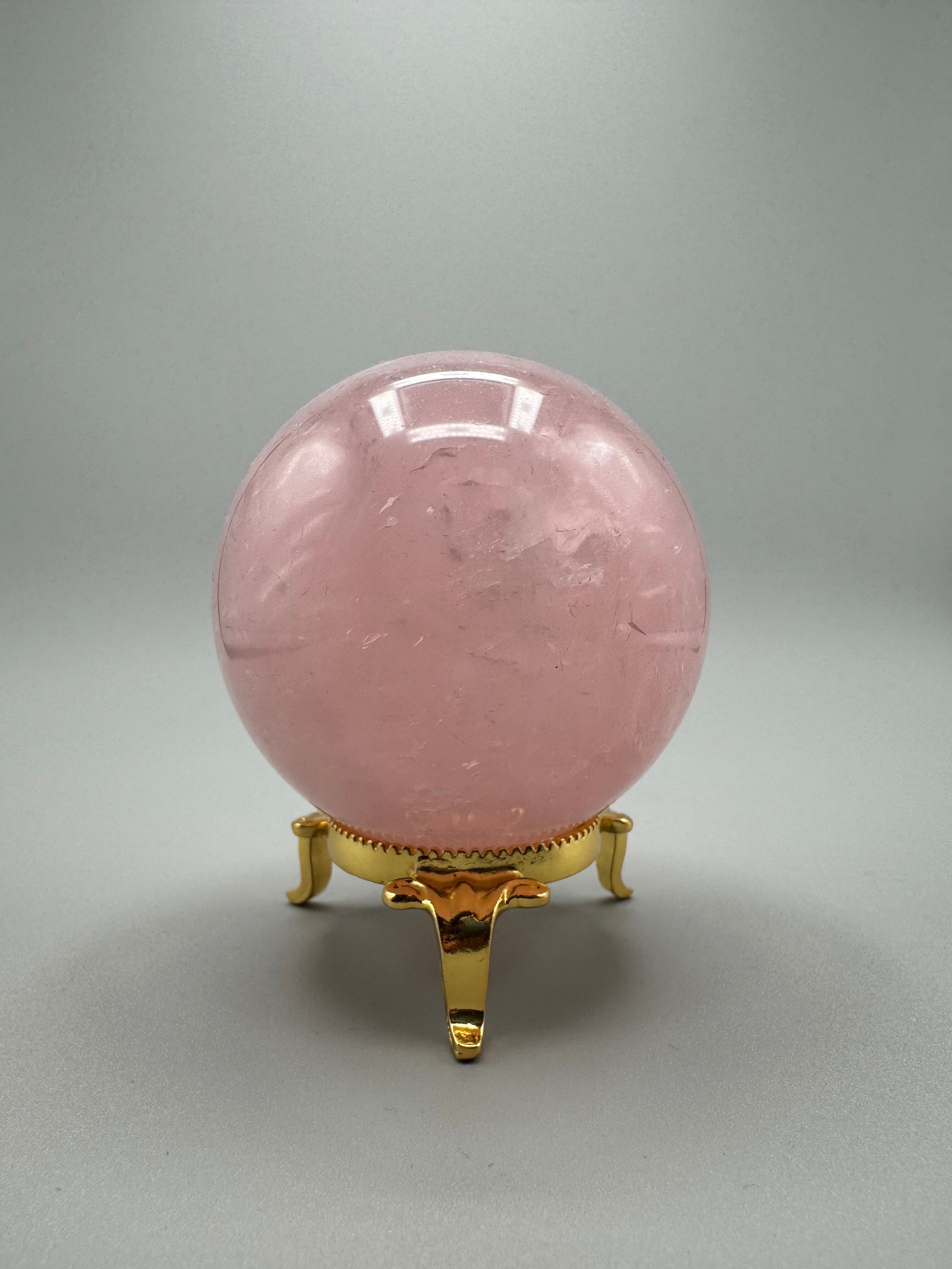 天然石インテリア】ローズクォーツスフィア｜Rose Quartz｜420.5g
