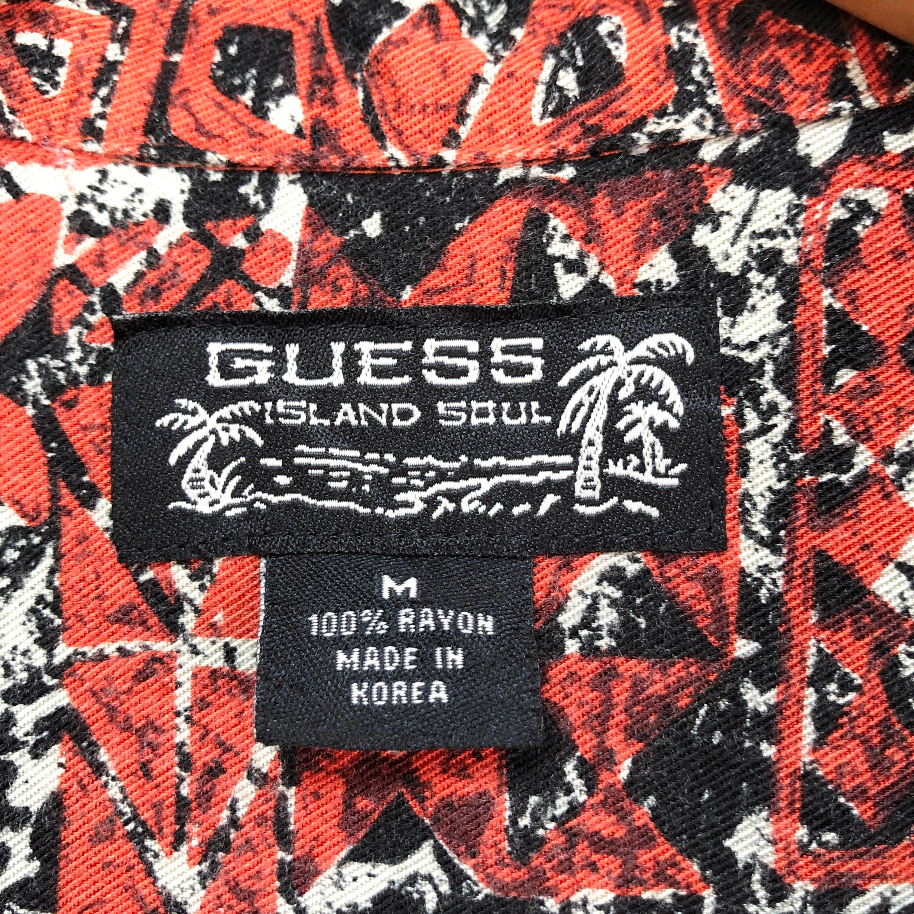 GUESS ゲス レイヨン100% シャツ チェック柄 刺繍ロゴ size L