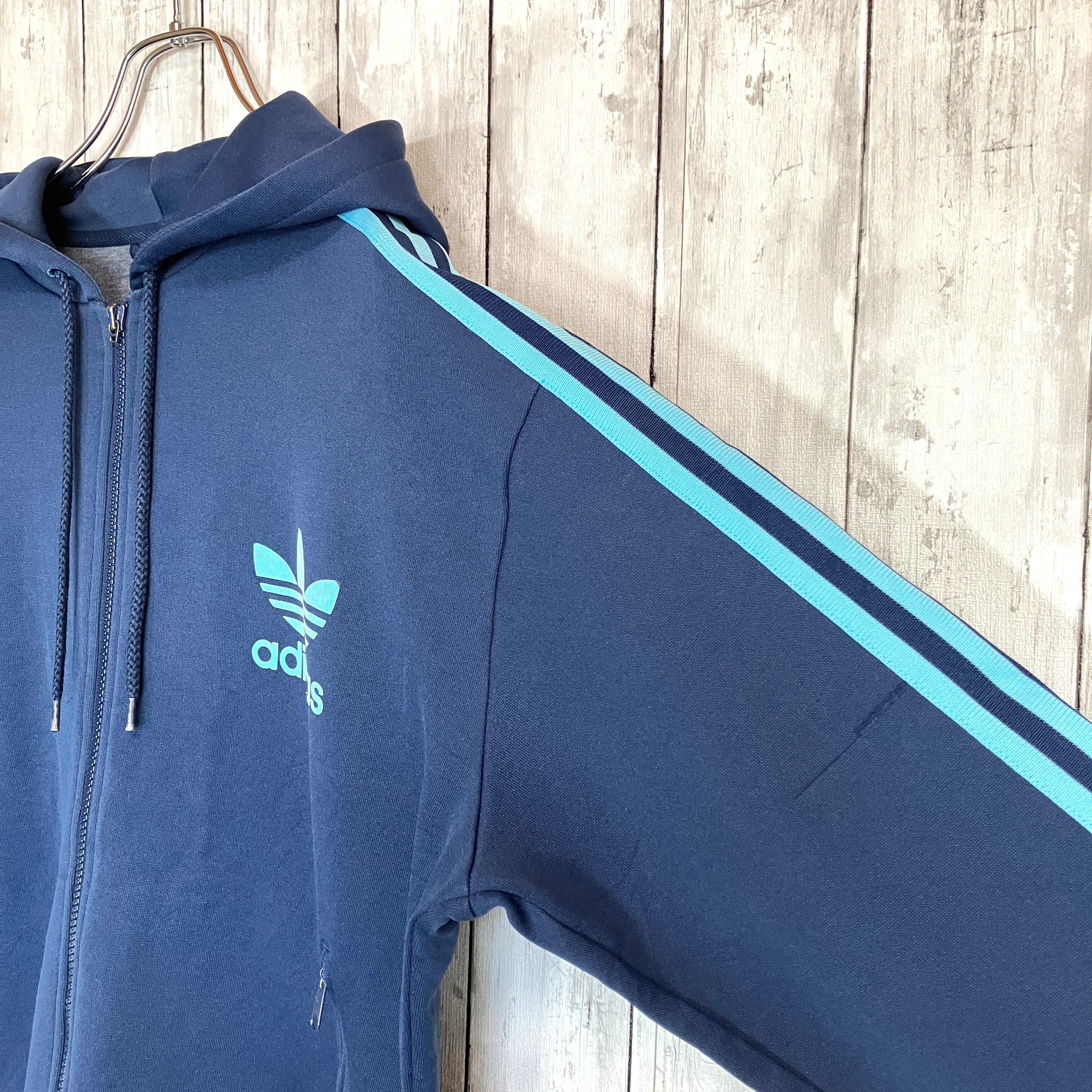 90s定番カラー adidasアディダス トラックジャケット ジャージ 紺白