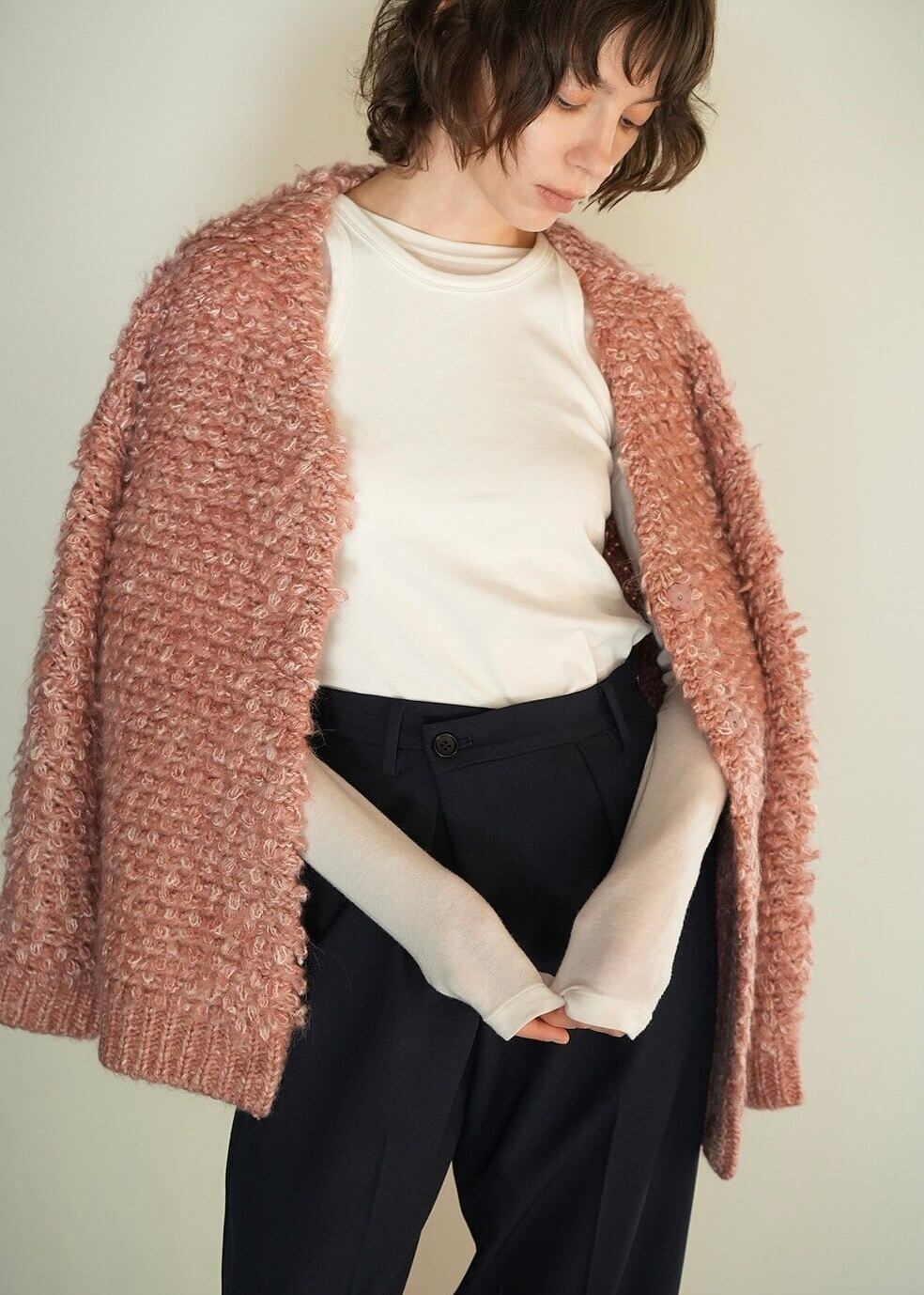 【CLANE】23AW MIX LOOP MOHAIR KNITCARDIGAN