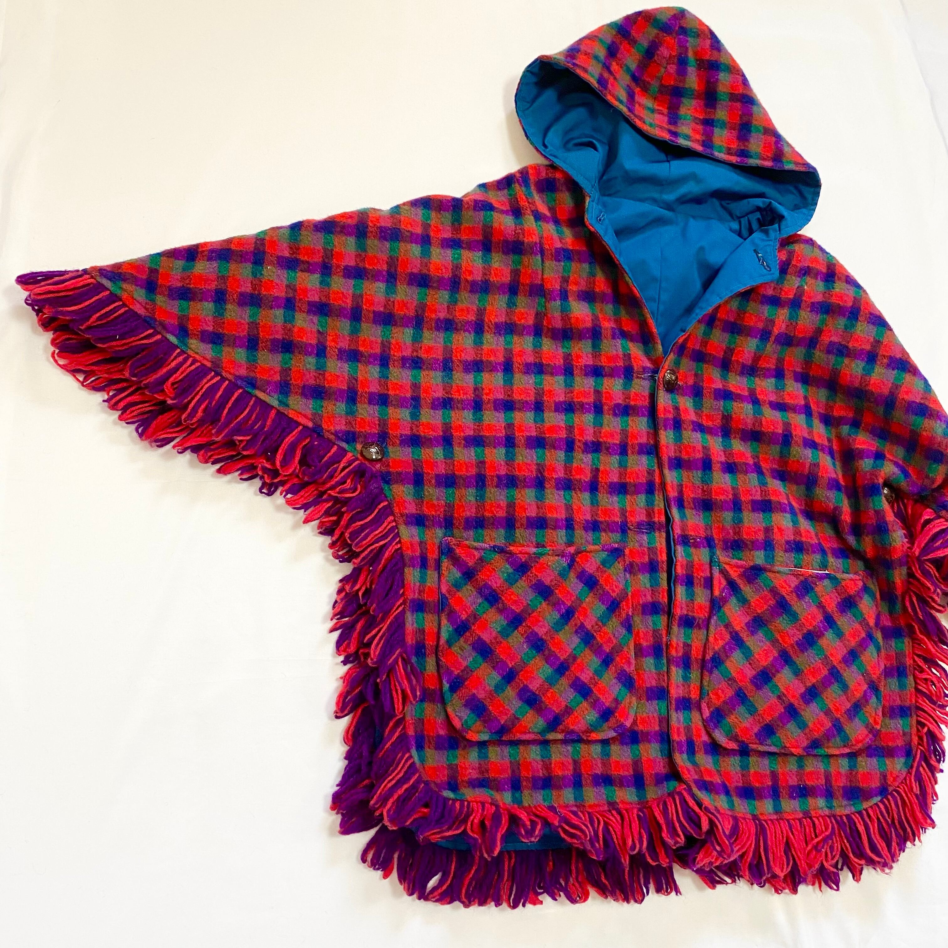 70's vintage USA “Pioneer Wear” check reversible poncho ／70年代 アメリカ古着 ポンチョ |  GARDEN powered by BASE