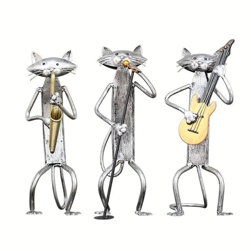 猫 キャット 小物 雑貨 置物 オブジェ アンティーク サックス 歌う