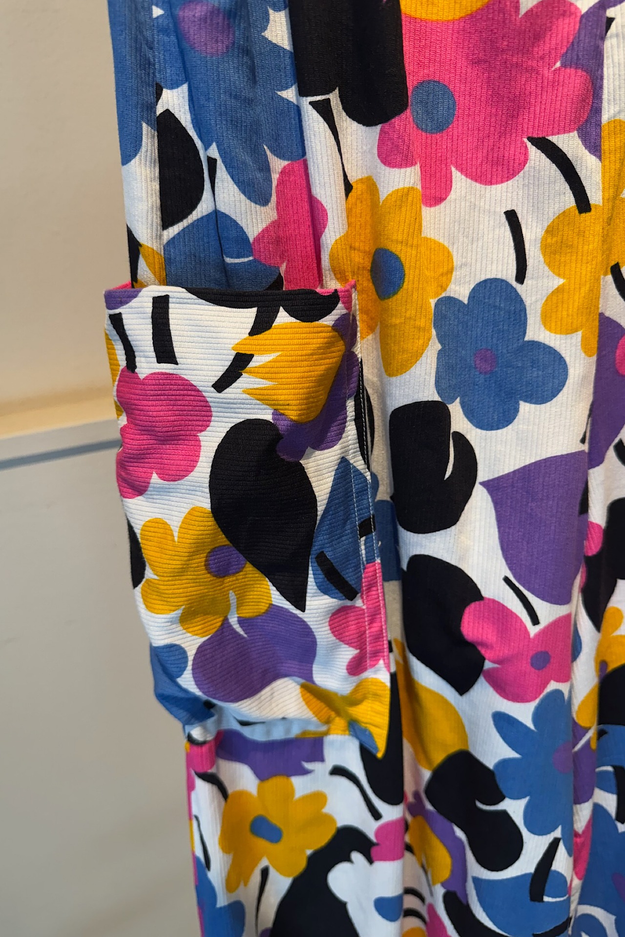 80's Scandinavian floral textured jumpsuit