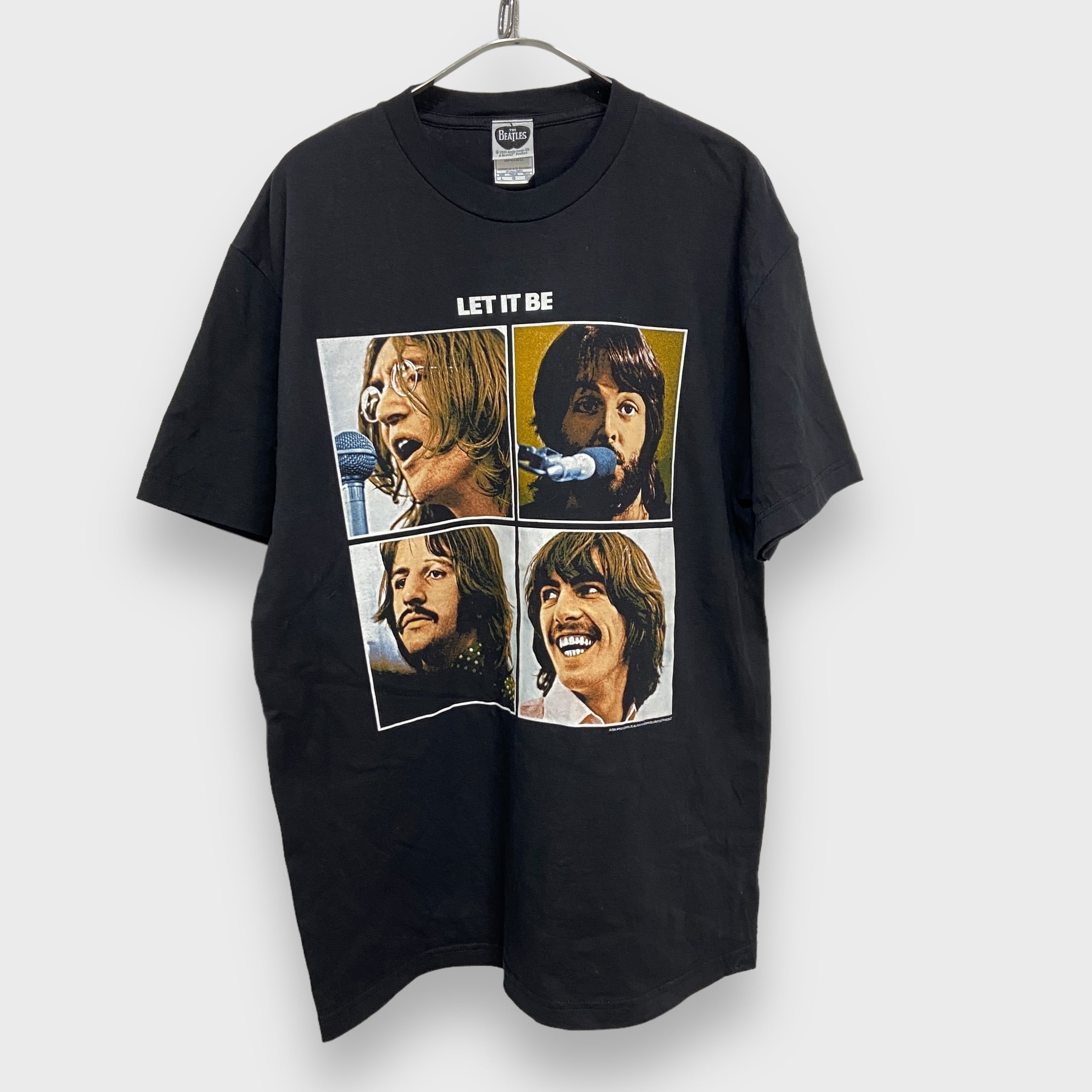 00s BEATLES レットイットビー プリントTシャツ バンt 黒 L 00s BEATLES レットイットビー プリントTシャツ バンt 黒 L