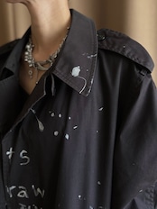 【RE:ART】hand paint remake soutien collar coat-4606-3