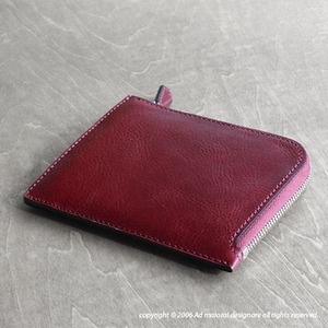 L型財布 "Leatus" ・ボルドー×カフェ[受注制作品]