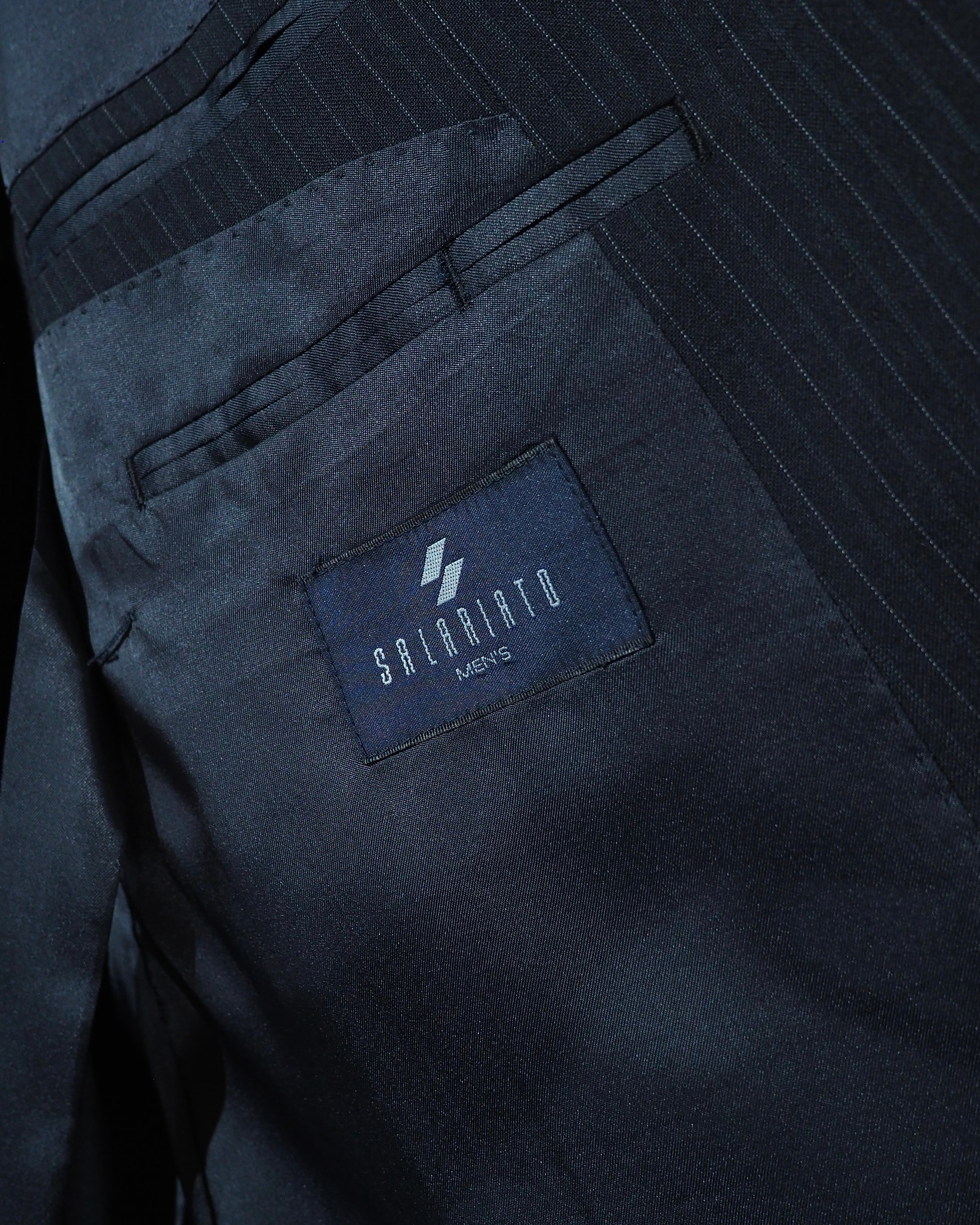 1990s Beautiful Pinstripe Embroidery Vintage Double Breasted Tailored Jacket