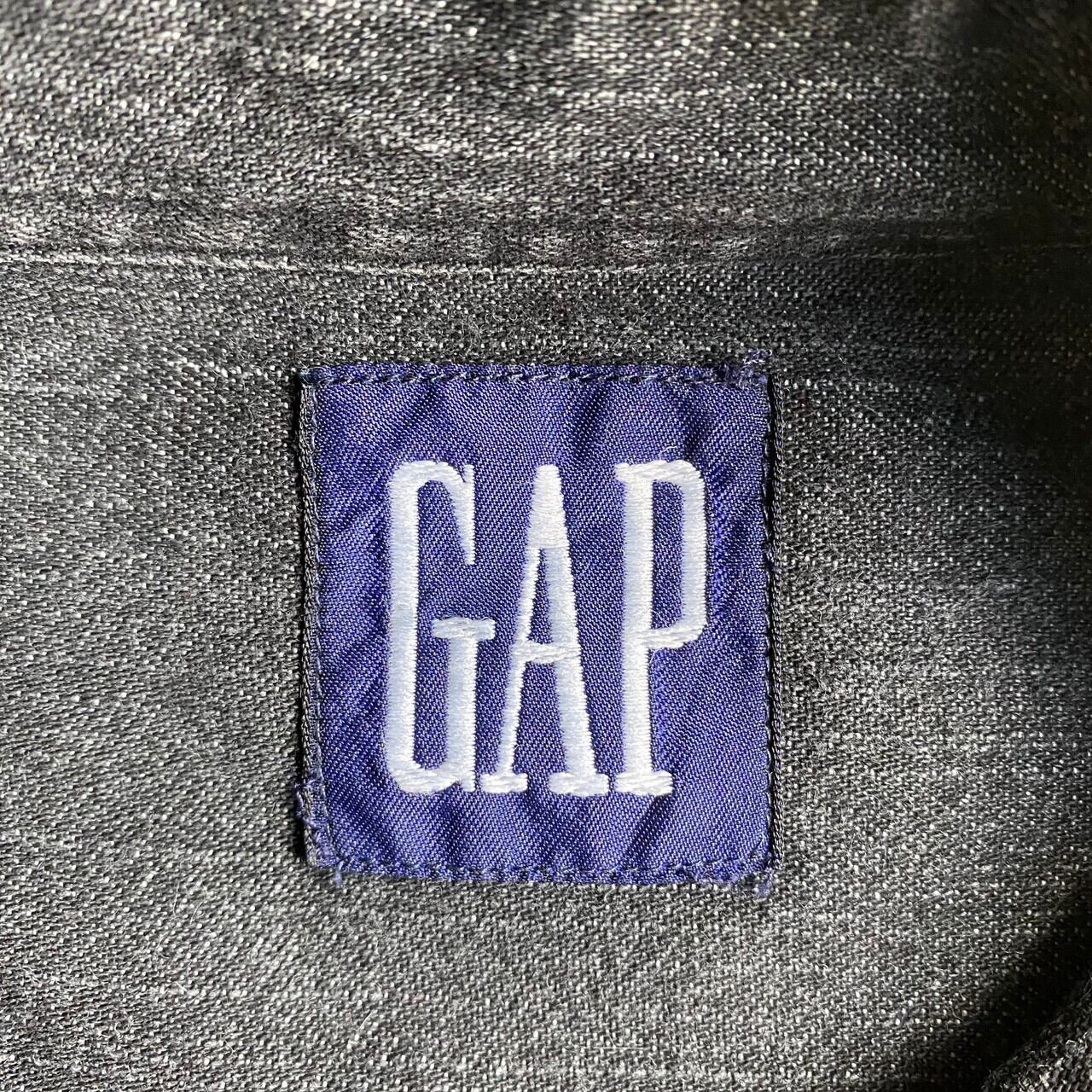 90年代 OLD GAP オールドギャップ 長袖 ブラックデニムシャツ メンズXL