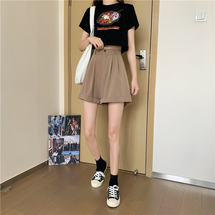 送料無料 着回し抜群 双子コーデに ベルト付 シンプル ショートパンツ カジュアルコーデ ボトムス Lamitte Deco トレンド 韓国ファッション ショップ Base店