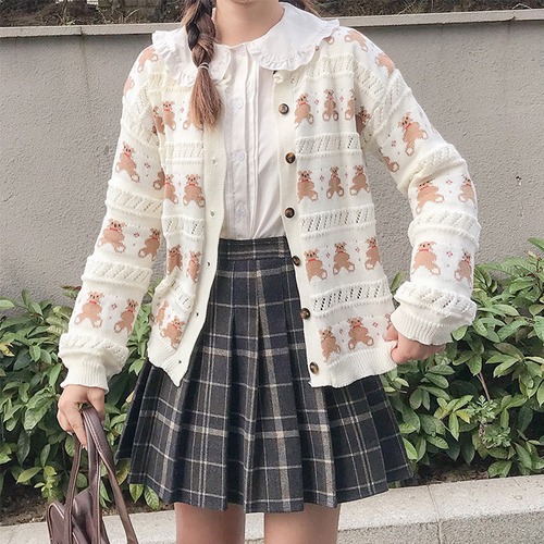 ✞ ニットカーディガン♡ジャカードセーター ジャケット ロング スウィート ガーリー ✞ゴスロリ SM ミリ 甘ロリ クラロリ 和ロリ エレガント 黒ロリ 姫ロリ 華ロリ BB-BB36545827497