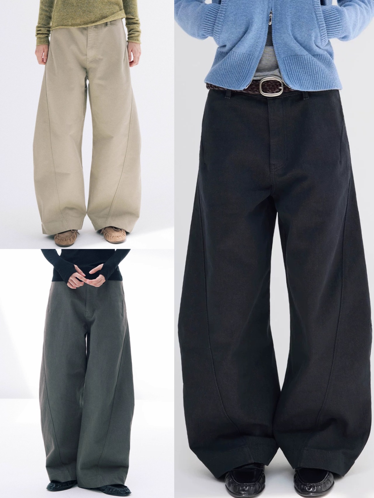 NORYBRAND Curve Leg Cotton Trousers