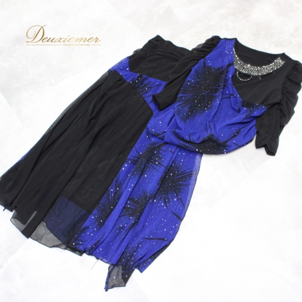 社交ダンス 衣装 スタンダード 上下セット ツーピース パーティ衣装 女性用 オールシーズン 黒 青 ブラック系 ブルー系 ラインストーン レース おしゃれ 伸縮性 ゴムウエスト タンクトップ 夏用 ダンスウェア フォーマル パーティー クリスマス 特別イベント 薄手 大人用 レディース セットアップ 2ピース コスチューム ファッション 柄物 アウトドアイベント シンプル