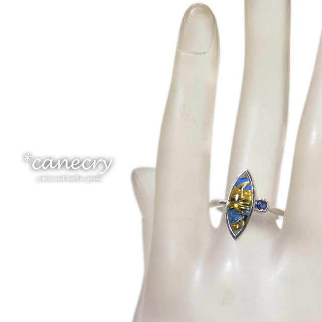 ルチルクォーツ+ラピスラズリ ダブレットのリング | 天然石ジュエリー