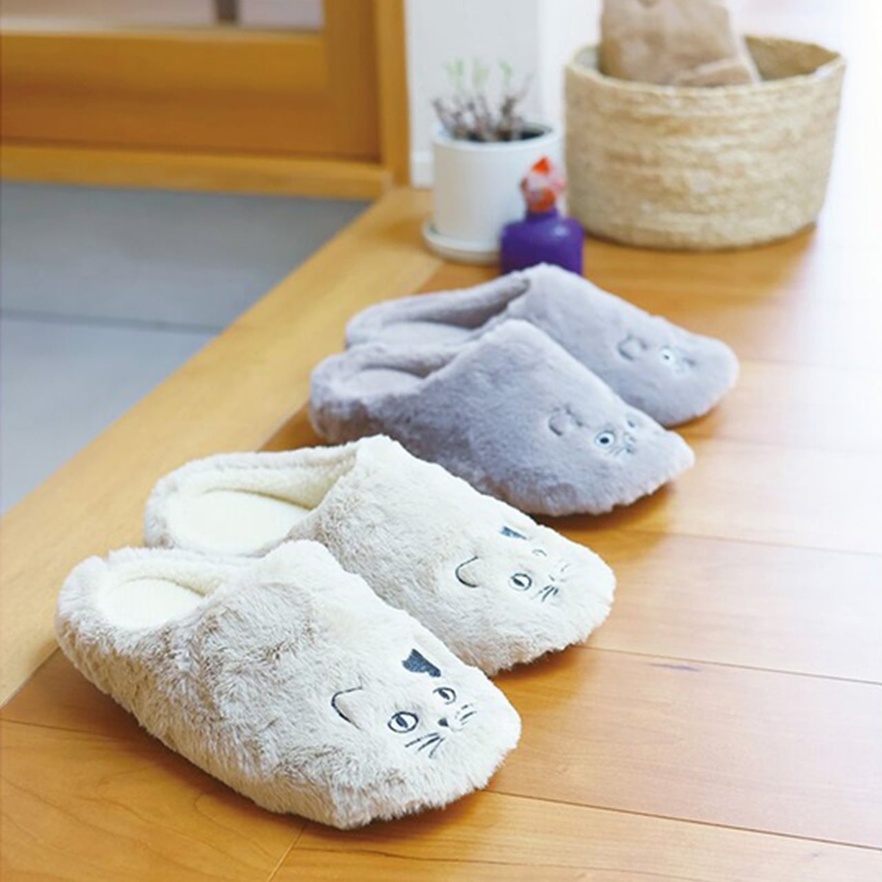 猫柄 スリッパ 松尾ミユキ Matsuo Miyuki おしゃれ ボア 冬用