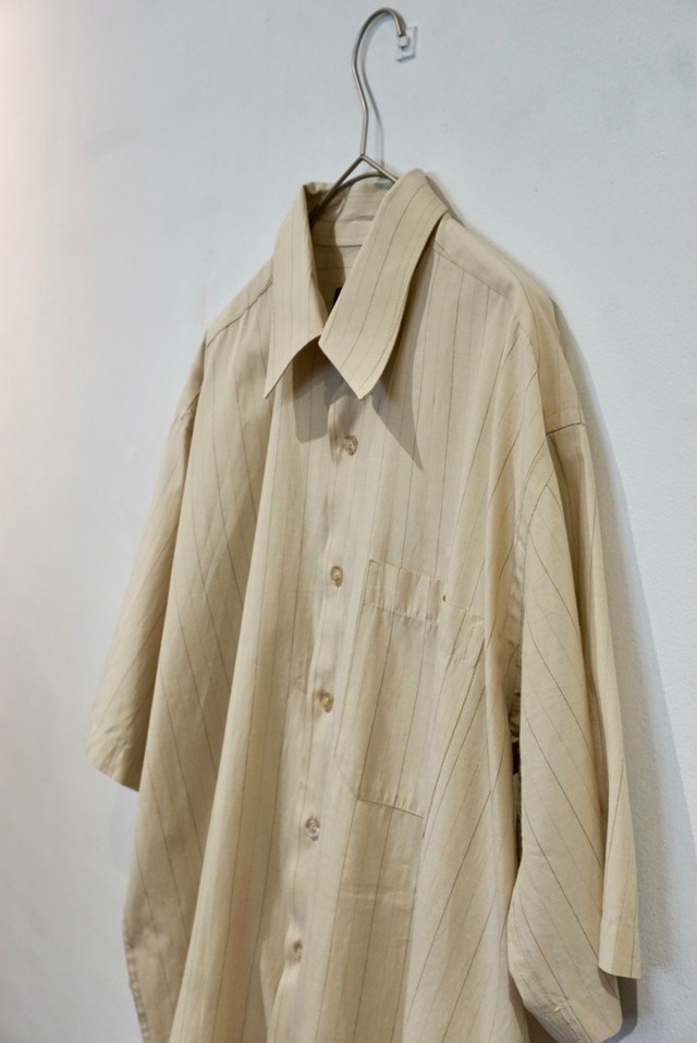 cotton polyester stripe s/s shirt