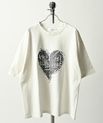 ATELANE 16OE Jersey Pigment Dye - Heart Pattern (OFF) 26A-14052