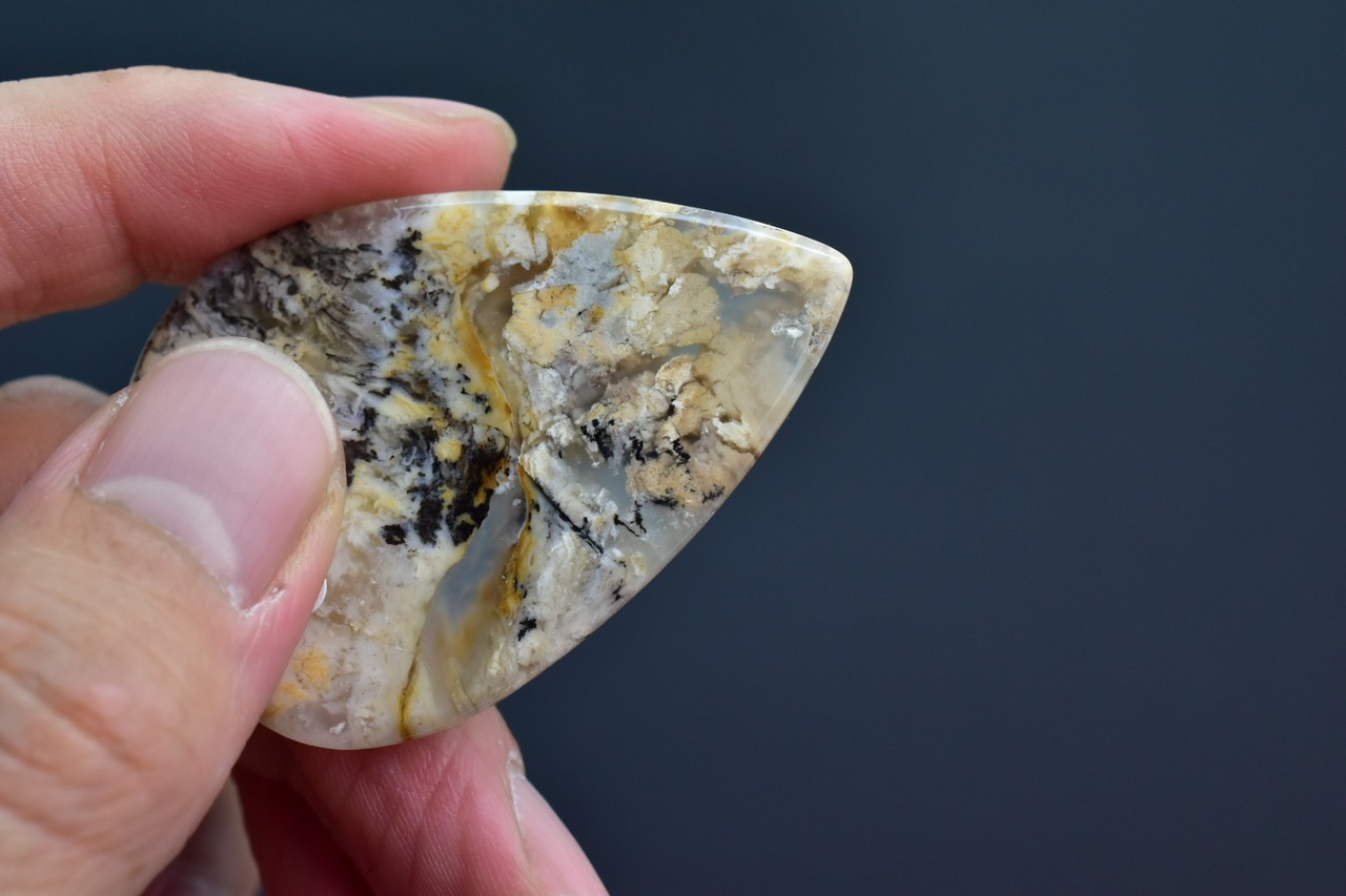 Dendritic Agate Pear Shape Cabochon