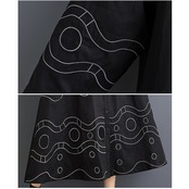 幾何学模様 刺繍 シャツワンピース 00095