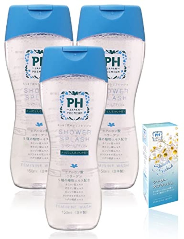 デリケートゾーン専用ソープ PH-JAPAN-PREMIUM フェミニンウォッシュ (150ミリリットル (x 3), シャワースプラッシュ)