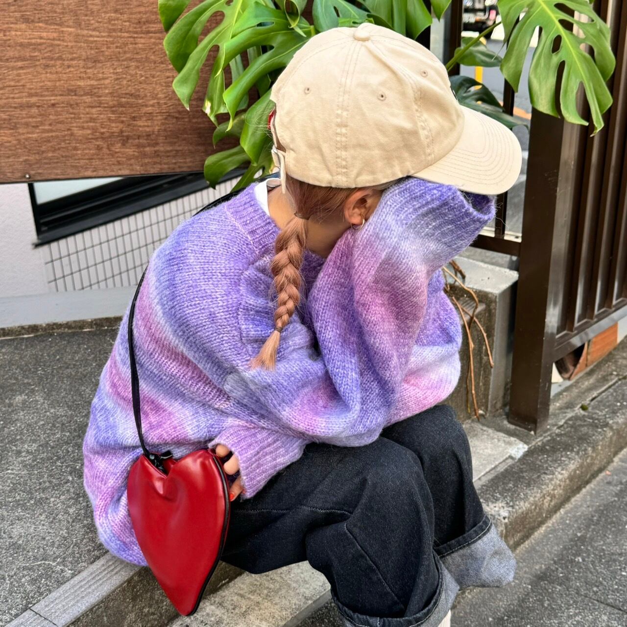 マルチカラービッグボーダーニットセーター_LN02412