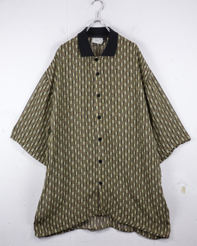 【Caka act2】Block Pattern Euro Vintage S/S Shirt