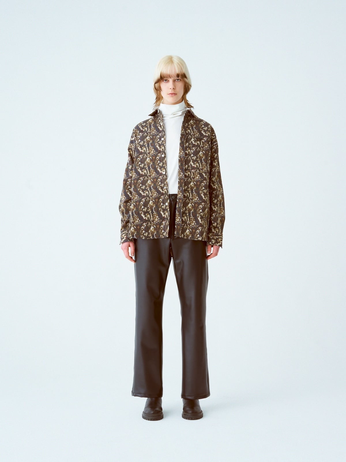 PAISLEY CORD BIG SHIRT / ペイズリーコーデュロイBIGシャツ (BLACK