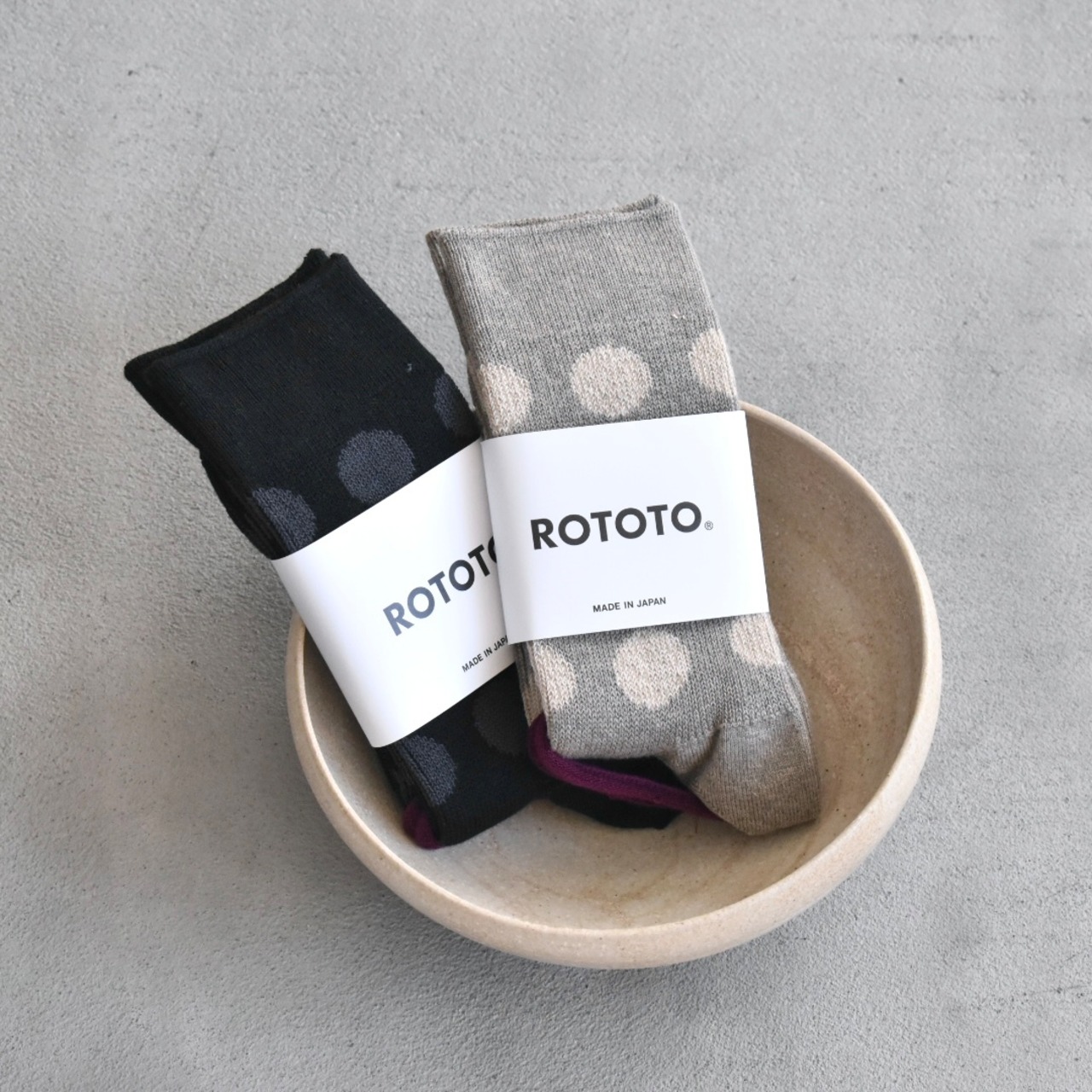 ROTOTO | PORTHOLE DOT SOCKS ポートホール ドット 水玉 靴下