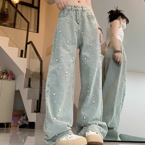 【送料無料】 デニムパンツ フレア Aライン ガウチョ ボトム ロング マキシ ポケット ビジュー パール デニム 薄手生地 かわいい 大人可愛い 大人女子 綺麗 シンプル カジュアル 大人 上品 おしゃれ お洒落 こなれ感 ラフ コンサバ 着痩せ レディライク 無地 夏 30代 40代 レディース 女性用 デート お出かけ 女子会 お呼ばれ 休日 お茶会 授業参観 着回し 普段使い ファッション コーデ スタイル 楽ちん 定番 デイリーユース オーバーシルエット 垢抜け 動きやすい ブルー