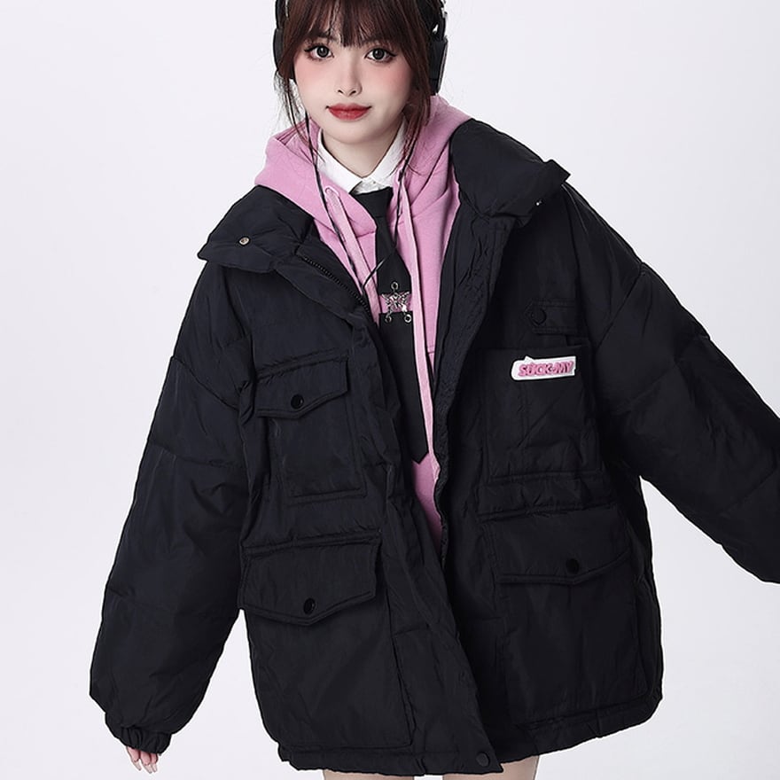 サブカル 服 地雷系 通販 CRAZYGIRL アウター ジャケット ダックダウン 防寒 甘め かわいい ロリータ好き