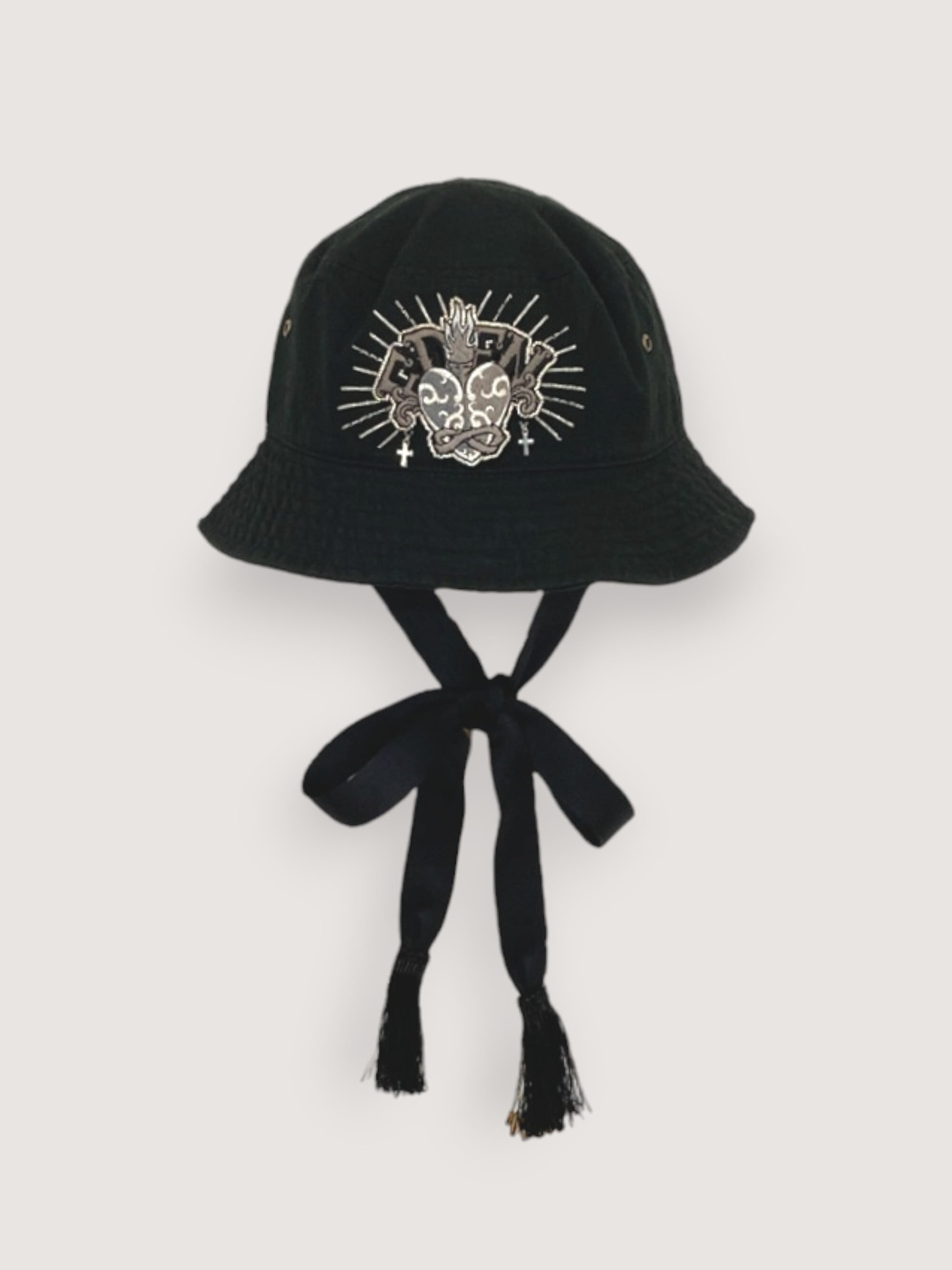 MIZUNA ハンドメイド作家 バケットハット 黒 MIZUNAembroidery ONLINE STORE・ミズナエンブロイダリー オンラインストア