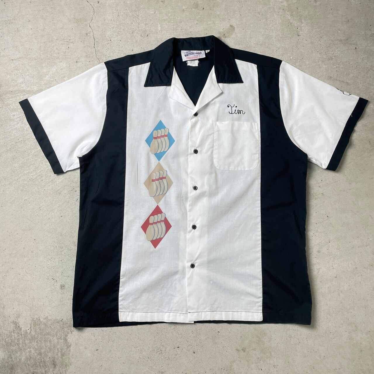 00年代 Cruisin USA クルージン ワンポイント刺繍 プリント ボウリング
