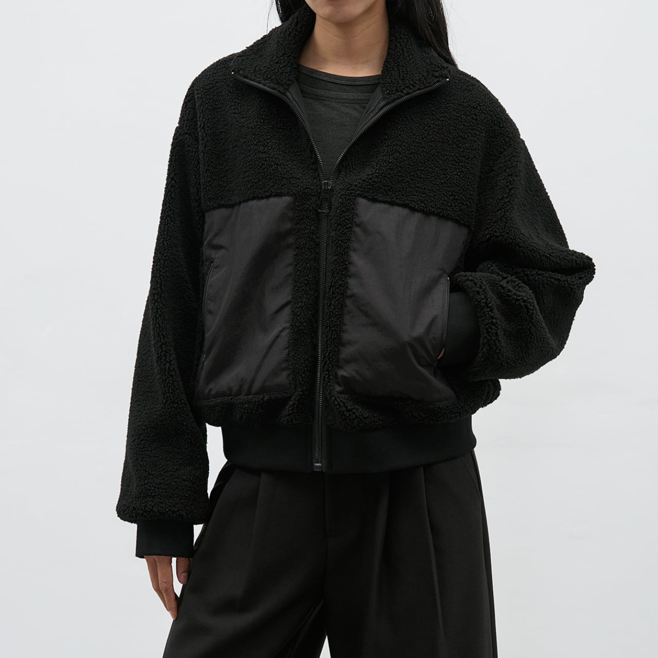 オールブラックスタンドカラージップコート CO3540