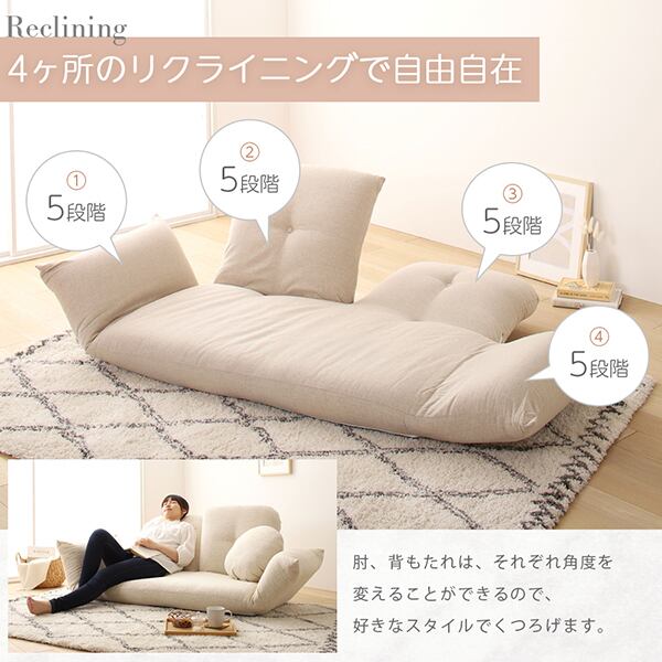 フロアソファ リクライニング コンパクト 低反発 日本製