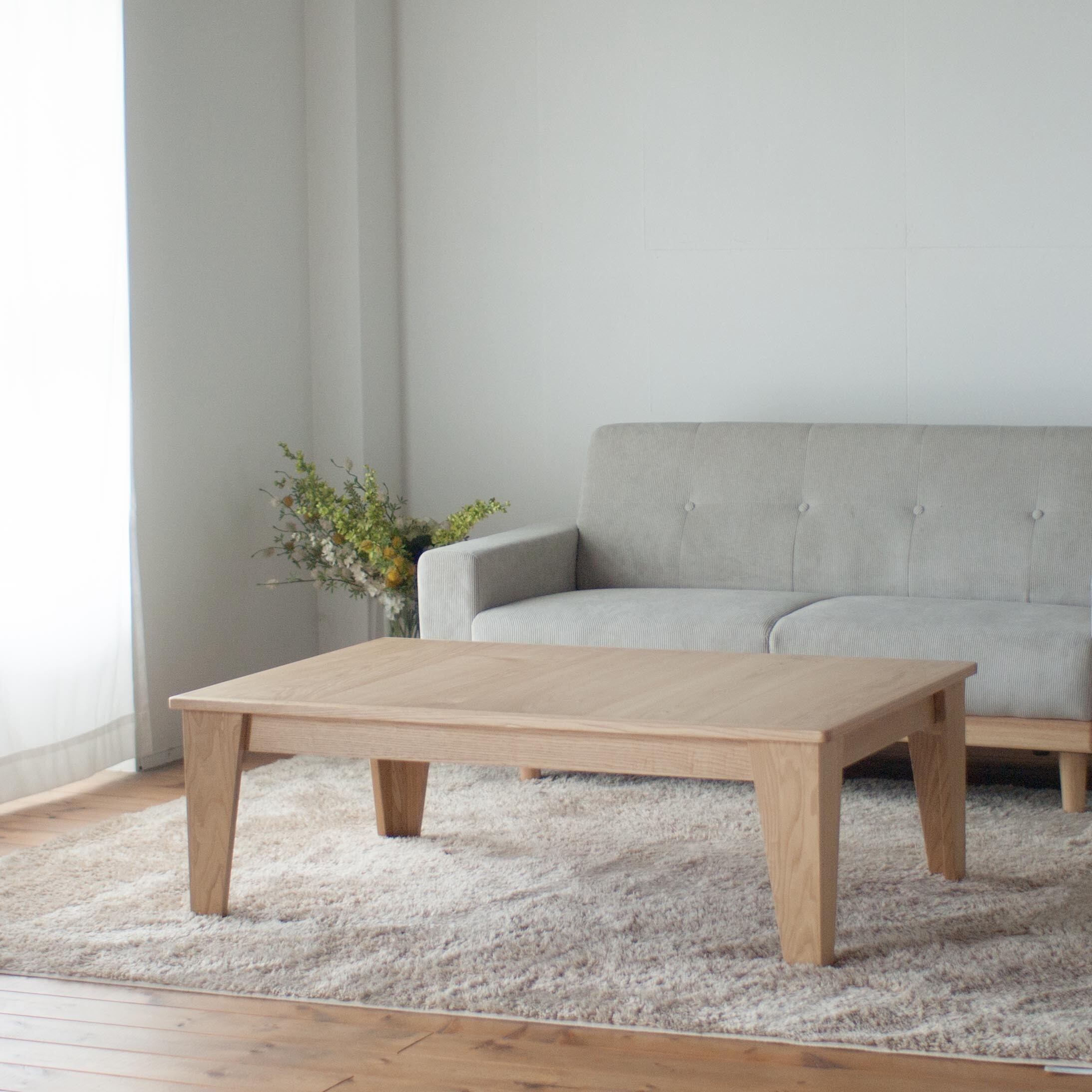 くりの突板角こたつ / かけ布団なし（幅120cm・ハロゲンヒーター付