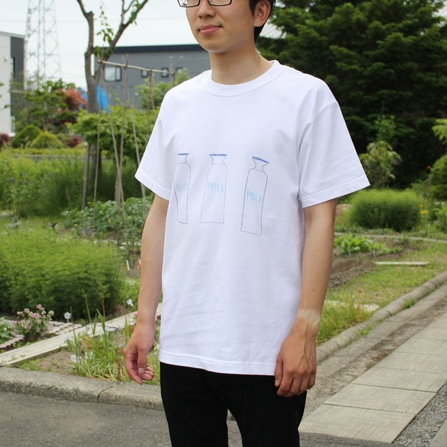 牛乳びんのTシャツ【KatanoKemusi】